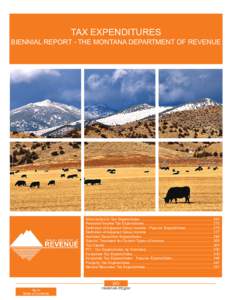Introduction to Tax Expenditures  TAXCOMPLIANCE EXPENDITURES  BIENNIAL REPORT - THE MONTANA DEPARTMENT OF REVENUE