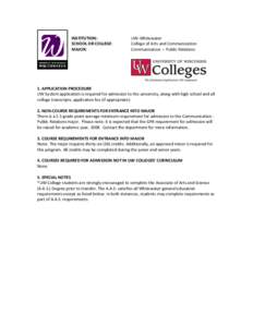 INSTITUTION: SCHOOL OR COLLEGE: MAJOR: UW-Whitewater College of Arts and Communication