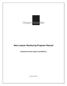 New Lawyer Mentoring Program Manual  Resources for New Lawyers and Mentors Updated