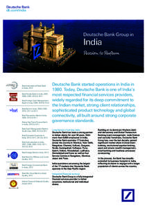 Deutsche Bank db.com/india Deutsche Bank Group in  India