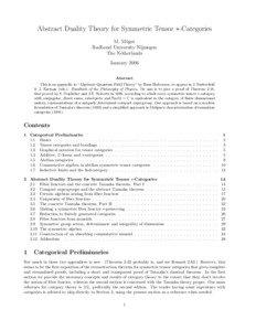 Abstract Duality Theory for Symmetric Tensor ∗-Categories M. M¨ uger