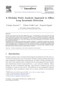 A Modular Static Analysis Approach to Affine Loop Invariants Detection