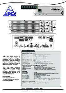 dBQ-Zero Graphic Equaliser D a t a s h e e t  Electrical specifications