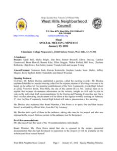 Help Guide the Future of West Hills  West Hills Neighborhood Council P.O. Box 4670, West Hills, CA