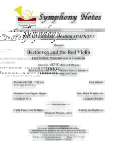 Symphony Notes A publication of the Livermore-Amador Symphony and Guild Vol.52, No.4, MayTHE LIVERMORE-AMADOR SYMPHONY