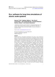 EON: Software for long time simulations of atomic scale systems