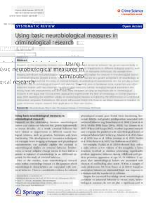 Using basic neurobiological measures in criminological research