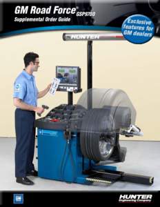 GM Road Force GSP9700 Wheel Balancer - Supplemental Order Guide