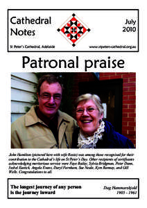 Cathedral Notes St Peter’s Cathedral, Adelaide July 2010