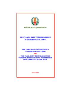 FINANCE [Salaries] DEPARTMENT  THE TAMIL NADU TRANSPARENCY IN TENDERS ACT, THE TAMIL NADU TRANSPARENCY