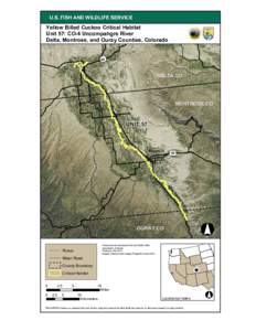 U.S. FISH AND WILDLIFE SERVICE  Yellow Billed Cuckoo Critical Habitat Unit 57: CO-4 Uncompahgre River Delta, Montrose, and Ouray Counties, Colorado 92