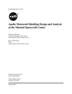 Whipple shield / Apollo Lunar Module / Apollo Command/Service Module / Space debris / Apollo 1 / NASA / Apollo / Saturn V / Spacecraft / Spaceflight / Apollo program / Manned spacecraft