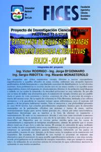 Proyecto de Investigación Ciencia y Técnica PROYPRO TI I/I718 Integrantes del proyecto  Ing. Víctor RODRIGO - Ing. Jorge DI’GENNARO