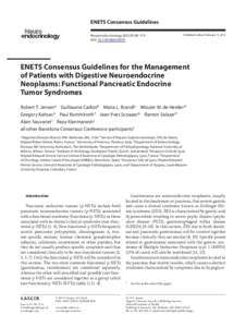 ENETS Consensus Guidelines for the Management of Patients with Digestive Neuroendocrine Neoplasms: Functional Pancreatic Endocrine Tumor Syndromes