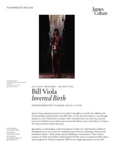 FOR IMMEDIATE RELEASE  Inverted Birth, 2014 Color high-definition video projection on screen 16 ft 5 in. x 9 ft 3 in. x 3 in.