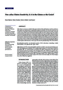 REVIEW  Non-celiac Gluten Sensitivity. Is it in the Gluten or the Grain? Petula Nijeboer1, Hetty J. Bontkes2, Chris J.J. Mulder1, Gerd Bouma1  1) Department of