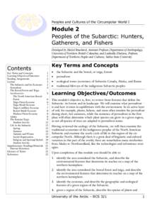Peoples and Cultures of the Circumpolar World I - Peoples of the Subarctic: Hunters, Gatherers, and Fishers