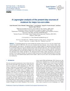 Earth Syst. Dynam., 7, 549–558, 2016 www.earth-syst-dynam.netdoi:esd © Author(sCC Attribution 3.0 License.  A Lagrangian analysis of the present-day sources of
