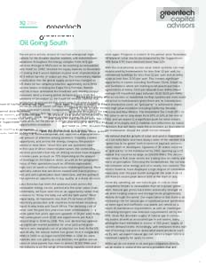 3QOil Going South Recent price activity around oil has had widespread implications for the broader equities markets, with indiscriminate weakness throughout the energy complex from oil & gas services through to ML