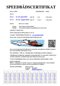 Speedbådscertifikat annonce til ophængning 2