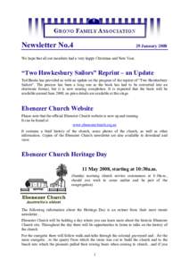 Newsletter No[removed]January 2008 We hope that all our members had a very happy Christmas and New Year.