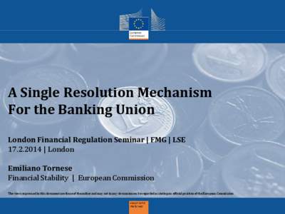A Single Resolution Mechanism For the Banking Union London Financial Regulation Seminar | FMG | LSE