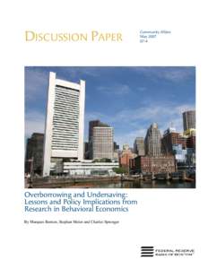Overborrowing and Undersaving: Lessons and Policy Implications from Research in Behavioral Economics