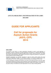 EUROPEAN COMMISSION DIRECTORATE-GENERAL MIGRATION AND HOME AFFAIRS ASYLUM, MIGRATION AND INTEGRATION FUND (AMIF[removed]