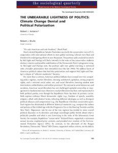 THE UNBEARABLE LIGHTNESS OF POLITICS: Climate Change Denial and Political Polarization