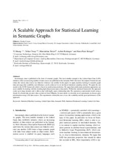 1  Semantic Web–5 IOS Press  A Scalable Approach for Statistical Learning