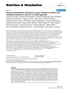Nutrition & Metabolism  BioMed Central Open Access