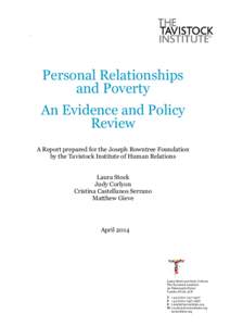 reate s afe sp  Personal Relationships and Poverty An Evidence and Policy Review