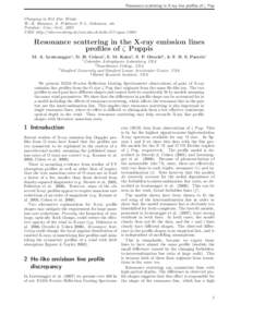 Resonance scattering in X-ray line profiles of ζ Pup Clumping in Hot Star Winds W.-R. Hamann, A. Feldmeier & L. Oskinova, eds. Potsdam: Univ.-Verl., 2007 URN: http://nbn-resolving.de/urn:nbn:de:kobv:517-opus-13981