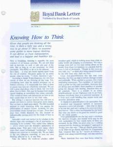 RoyalBankLetter Publishedby Royal Bank of Canada May/June1992  Vol.73 No. 3