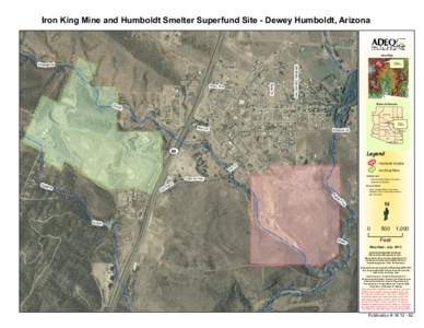 Iron King Mine and Humboldt Smelter Superfund Site - Dewey Humboldt, Arizona  Area Map Butte St