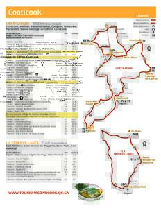 Coaticook  LÉGENDE: Routes en terre:  L’EST’CAPADE 1 12 km (Intermédiaire)
