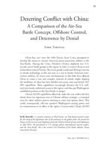 35  Deterring Conflict with China: A Comparison of the Air-Sea Battle Concept, Offshore Control, and Deterrence by Denial