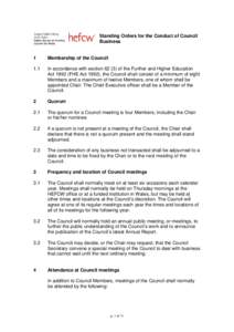 Standing Orders for the Conduct of Council Business 1  Membership of the Council