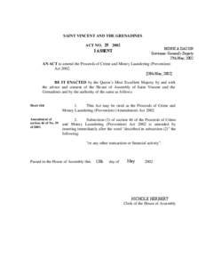 amendments to the  proceeds of crime and Money Laundering.…