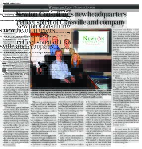 PAGE 12 JANUARYWashington County Business Journal Newton Consulting’s new headquarters reflect spirit of Claysville and company