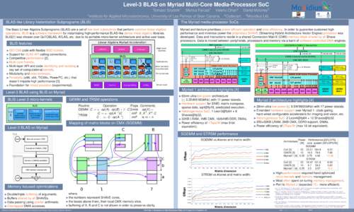 Level-3 BLAS on Myriad Multi-Core Media-Processor SoC 1 Tomasz Szydzik 1