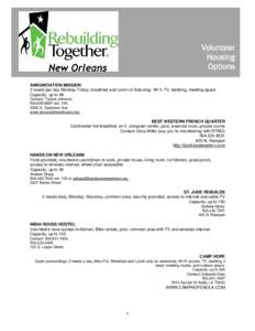 1  Volunteer Housing Options ANNUNCIATION MISSION