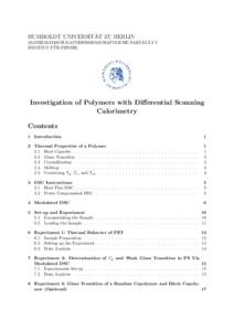 ¨ ZU BERLIN HUMBOLDT UNIVERSITAT ¨ I MATHEMATISCH-NATURWISSENSCHAFTLICHE FAKULTAT ¨ INSTITUT FUR PHYSIK