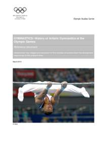 GYMNASTICS: History of Artistic Gymnastics at the Olympic Games