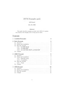 JOTM Examples guide Jeff Mesnil July 30, 2003 Abstract This guide describes examples provided with JOTM. It explains