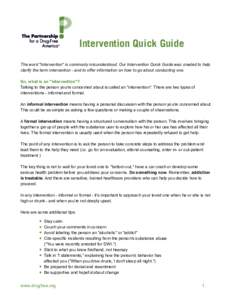 Intervention Quick Guide The word 