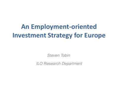 An Employment-oriented Investment Strategy for Europe