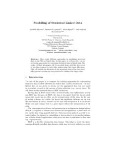 Modelling of Statistical Linked Data Jindˇrich Mynarz1 , Richard Cyganiak2∗ , Aftab Iqbal2∗∗ , and Michael Hausenblas2∗∗∗ 1  National Technical Library,