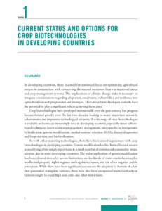1  chapter Current Status and Options for Crop Biotechnologies