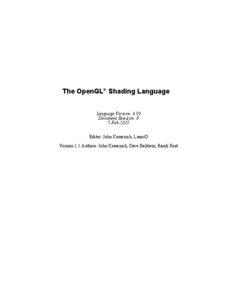 The OpenGL® Shading Language Language Version: 4.30 Document Revision: 8